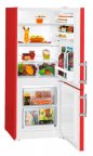 Frigo Combiné 211L (157L, surgélateur 54L ****) , 2 tiroirs, 137*55 cm, Rouge , F Liebherr