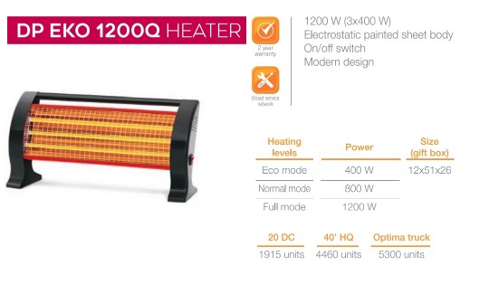 DP EKO  RADIATEUR électrique 1200w